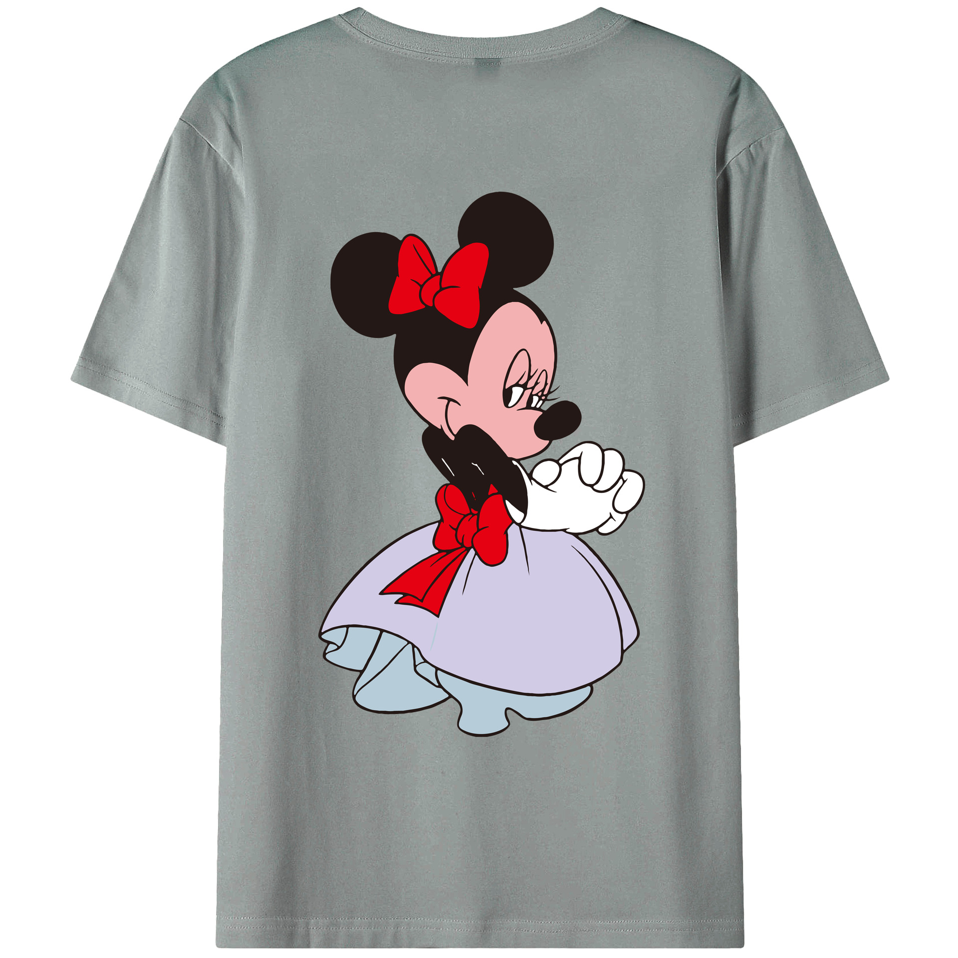 ミッキーマウス Mickey Mouse 綿100％ メンズ半袖Tシャツ（バックプリント） 通気性